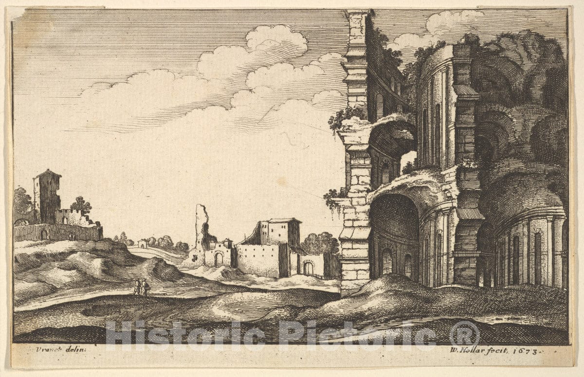 Art Print : Wenceslaus Hollar - Classical Ruins : Vintage Wall Art