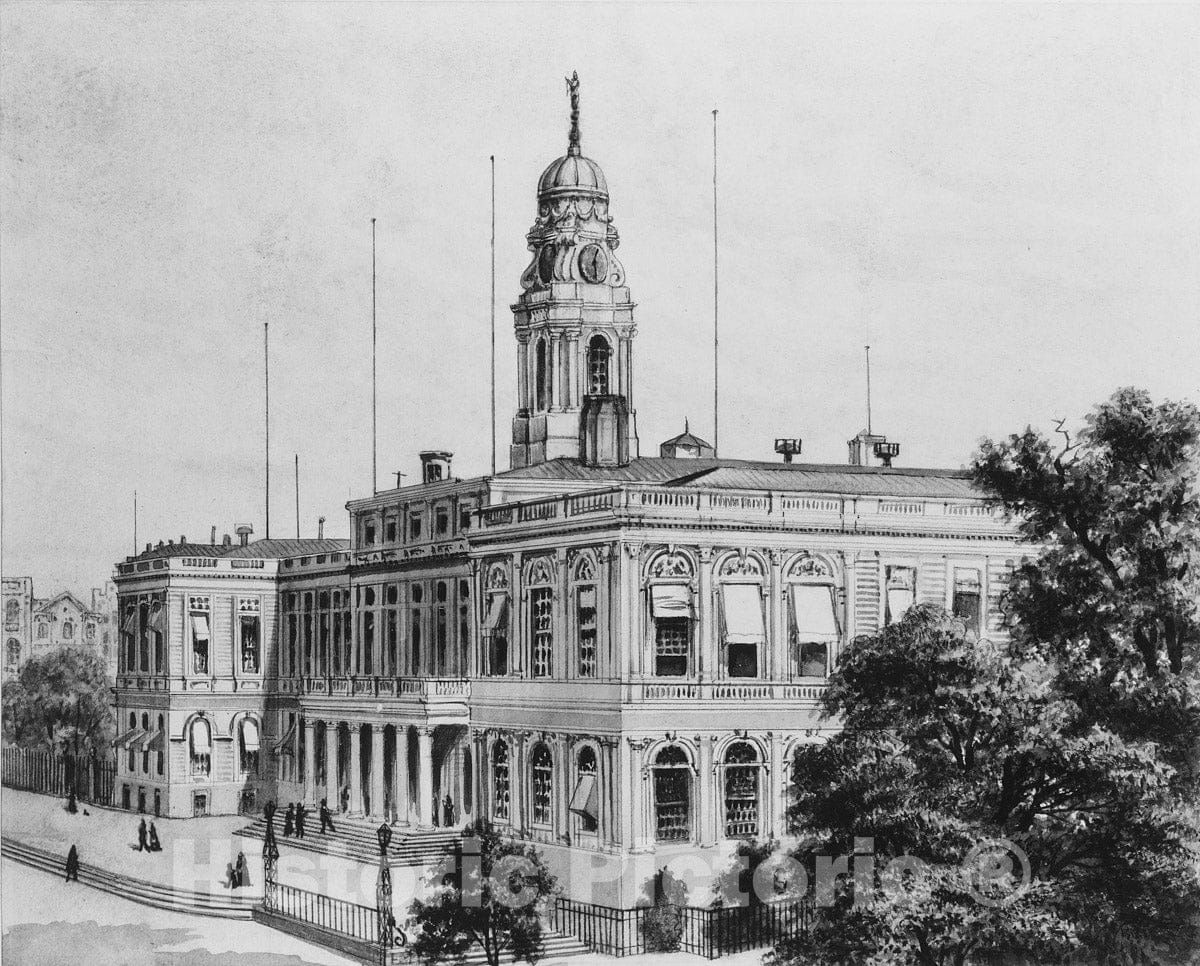 Art Print : City Hall, New York : Vintage Wall Art