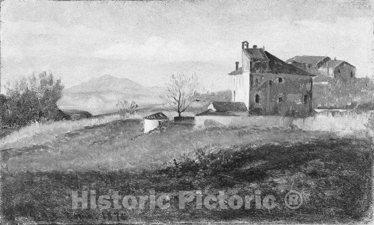 Art Print : George Henry Yewell - Convent Near Rome : Vintage Wall Art