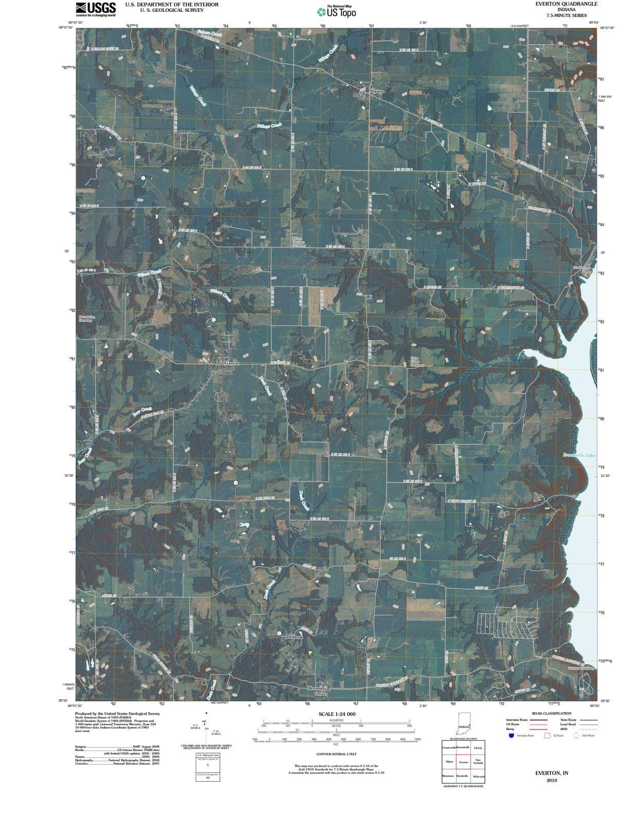 2010 Everton, in - Indiana - USGS Topographic Map