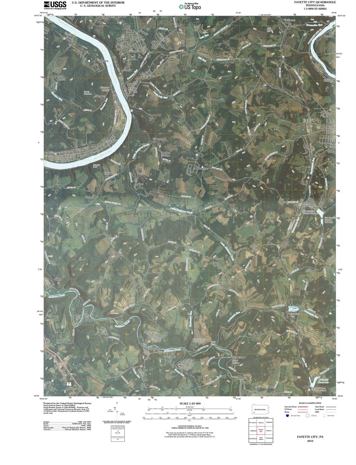 2010 Fayette City, PA - Pennsylvania - USGS Topographic Map