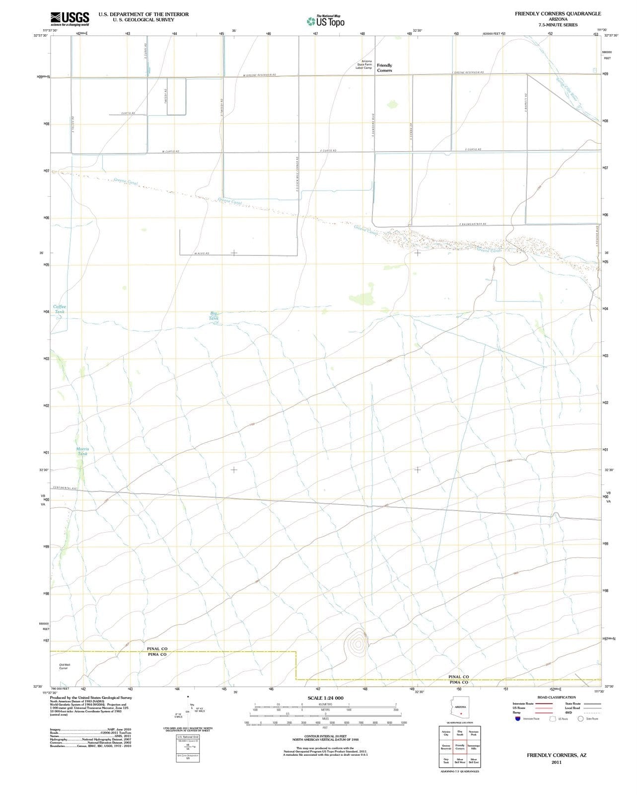 2011 Friendly Corners, AZ - Arizona - USGS Topographic Map