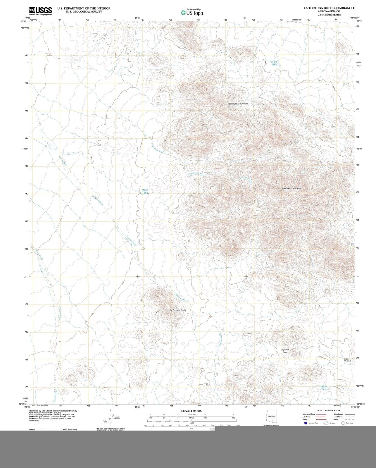 2011 La Tortuga Butte, AZ - Arizona - USGS Topographic Map