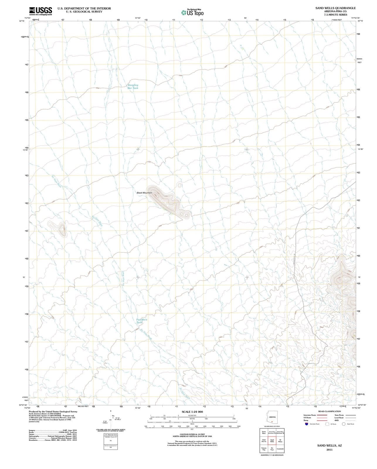 2011 Sand Wells, AZ - Arizona - USGS Topographic Map