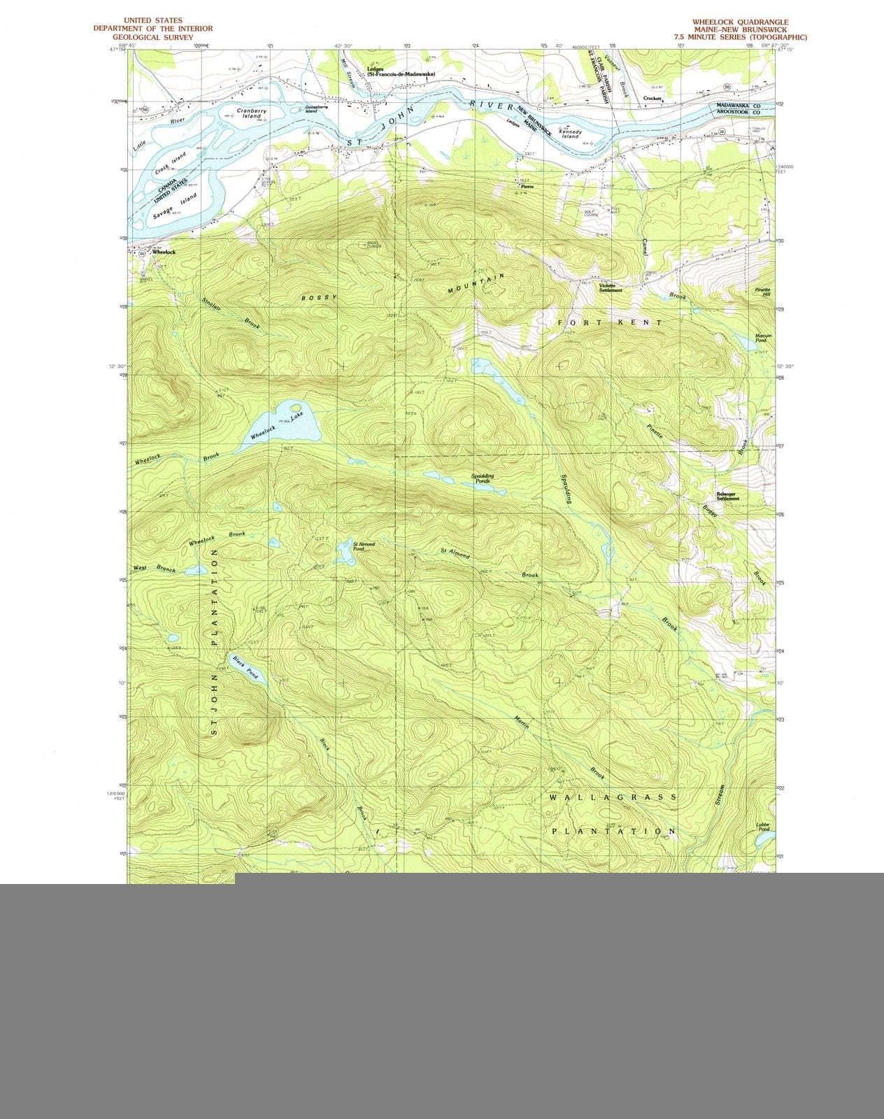 1985 Wheelock, ME - Maine - USGS Topographic Map