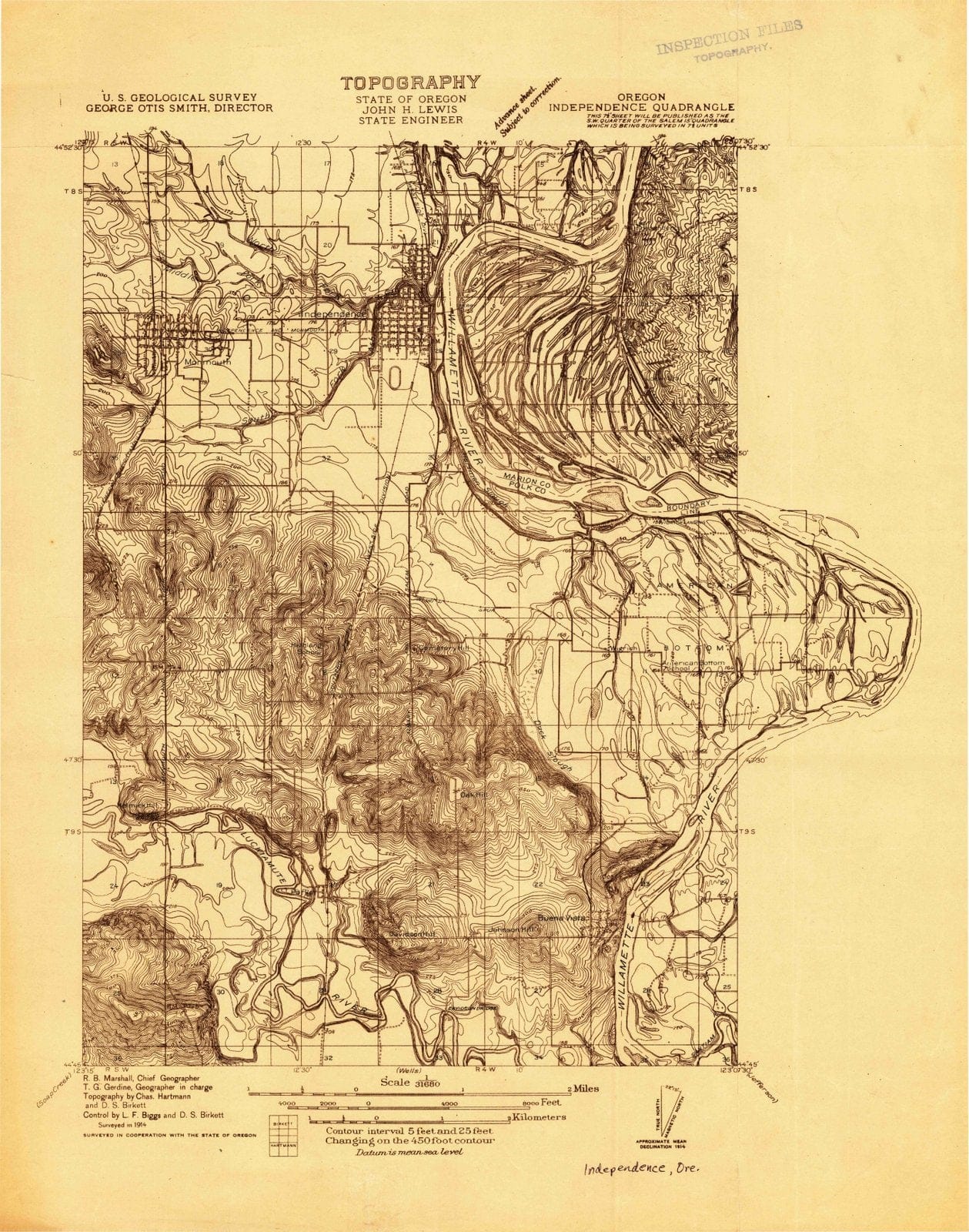 1914 Independence, OR - Oregon - USGS Topographic Map