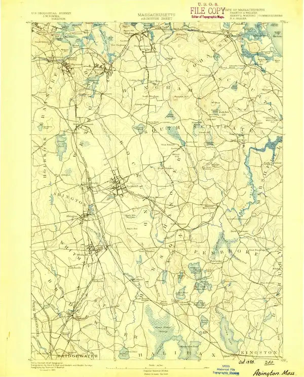 1888 Abington, MA - Massachusetts - USGS Topographic Map