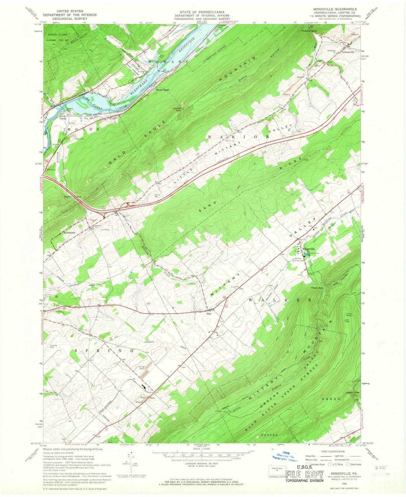 1966 Mingoville, PA - Pennsylvania - USGS Topographic Map