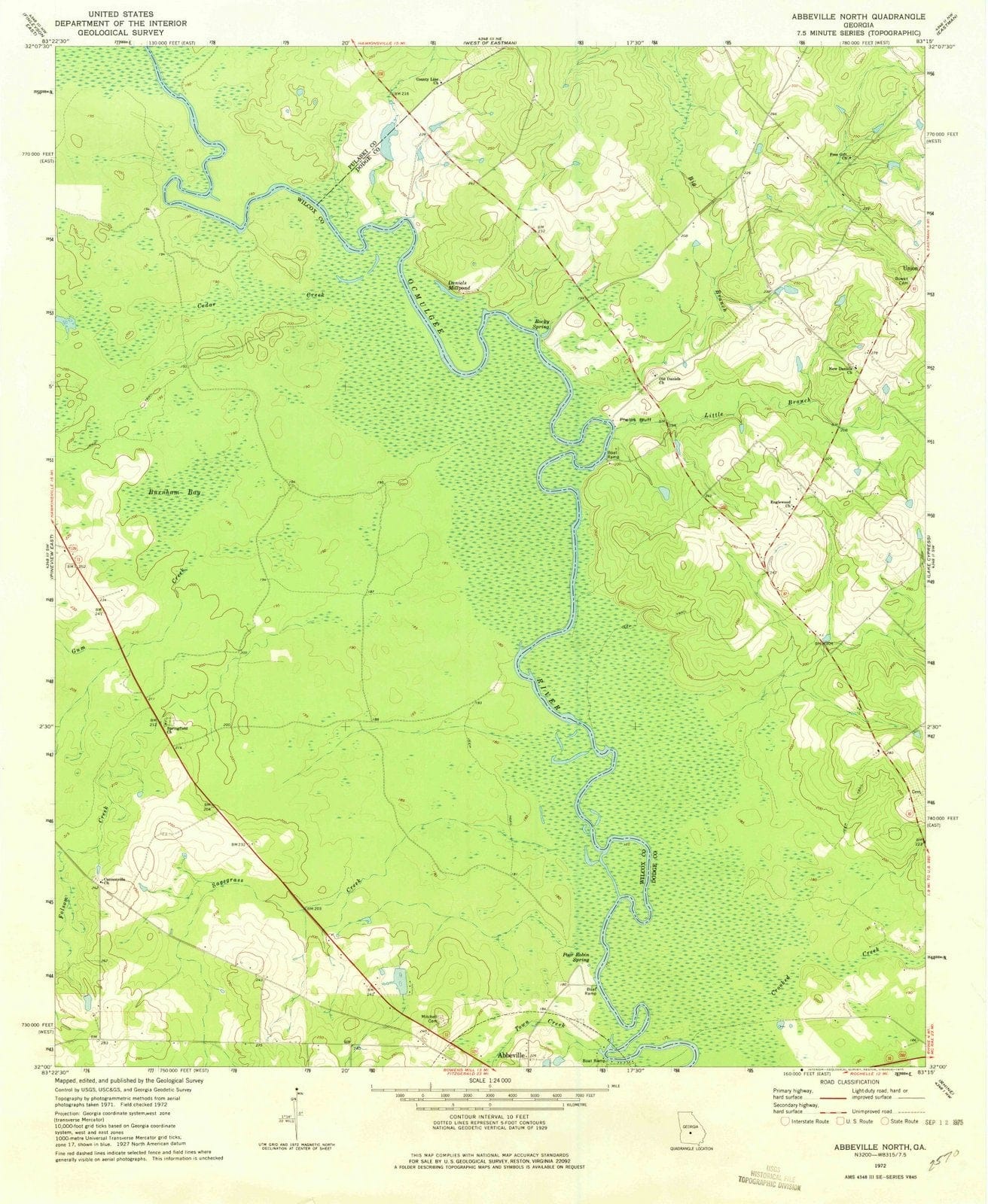 1972 Abbeville North, GA - Georgia - USGS Topographic Map