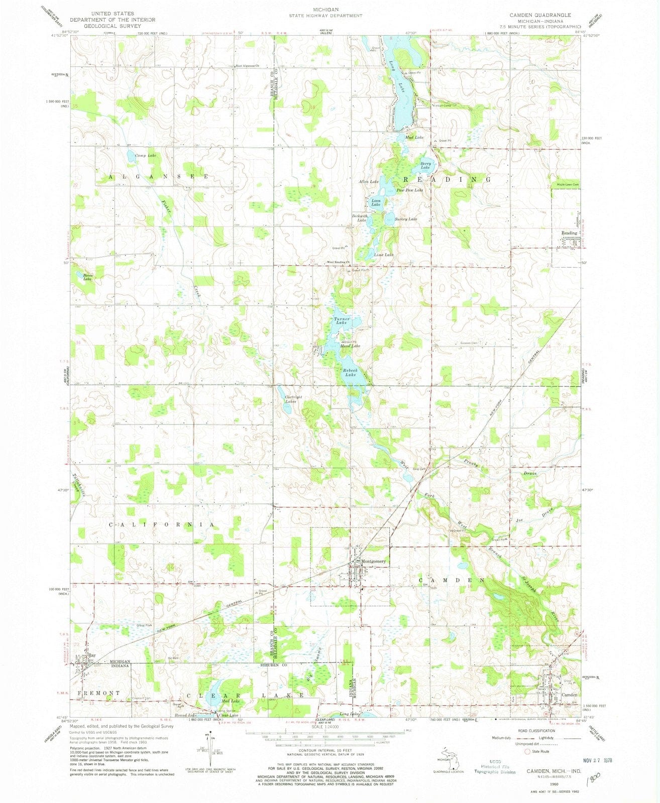 1960 Camden, MI - Michigan - USGS Topographic Map