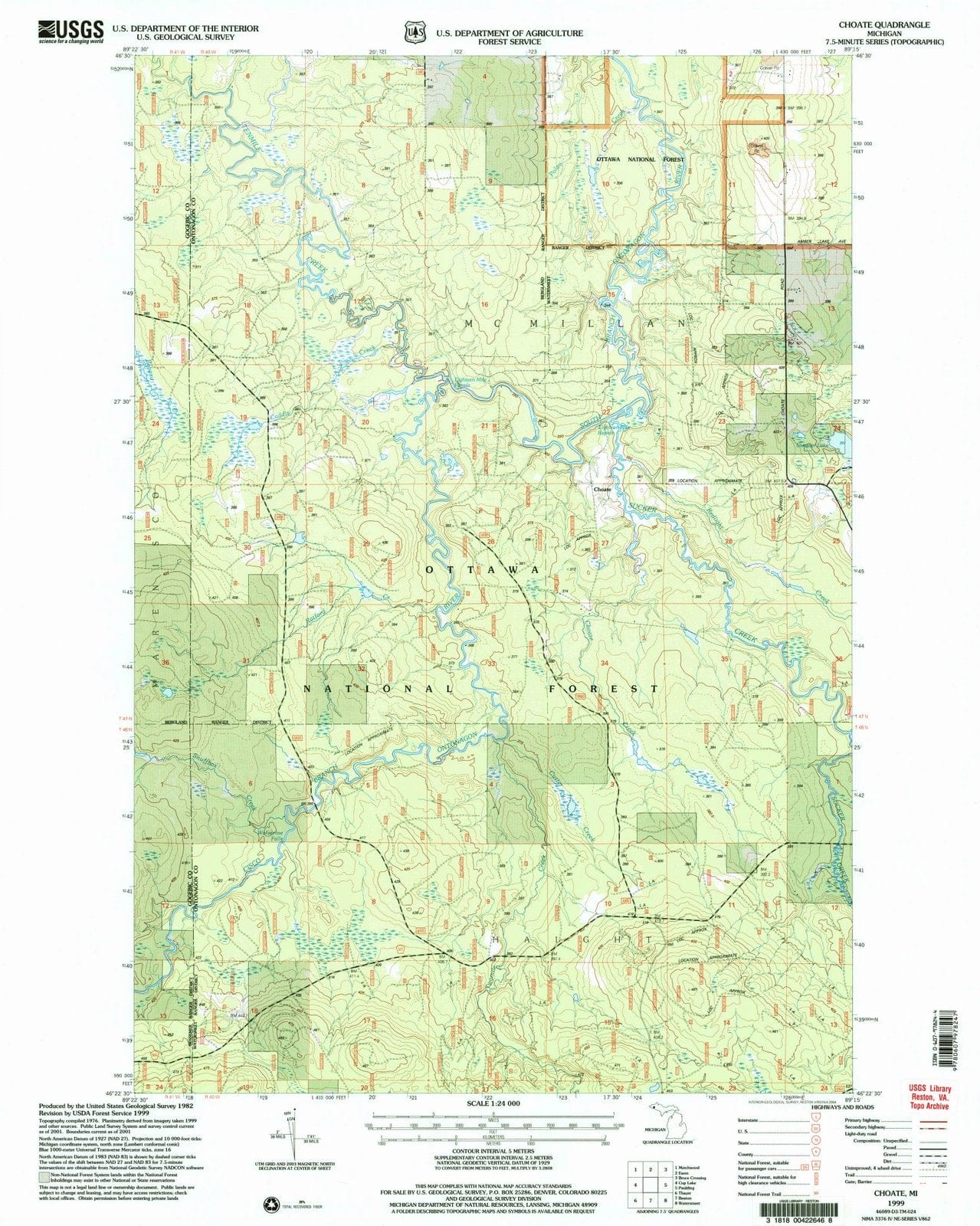 1999 Choate, MI - Michigan - USGS Topographic Map