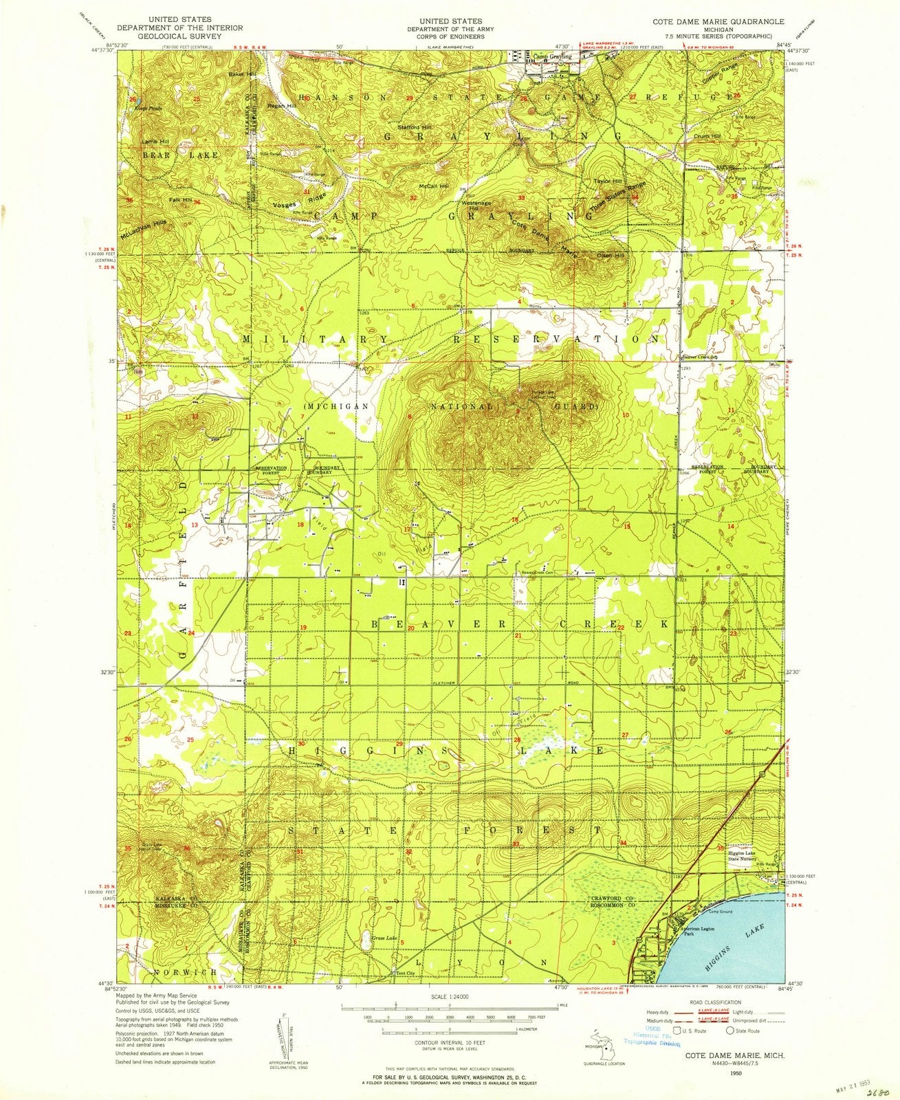 1950 Coteame Marie, MI - Michigan - USGS Topographic Map