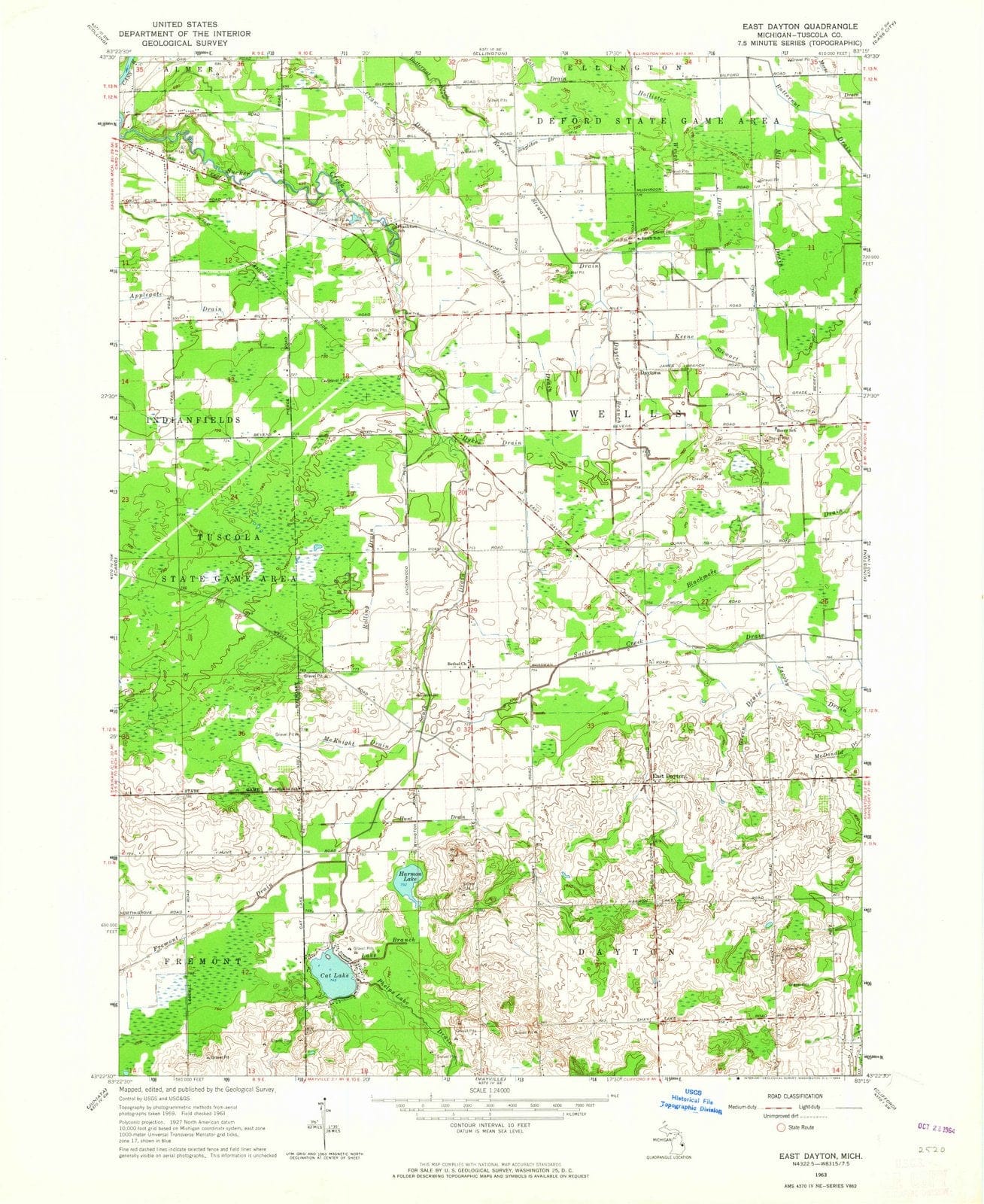 1963 Eastayton, MI - Michigan - USGS Topographic Map