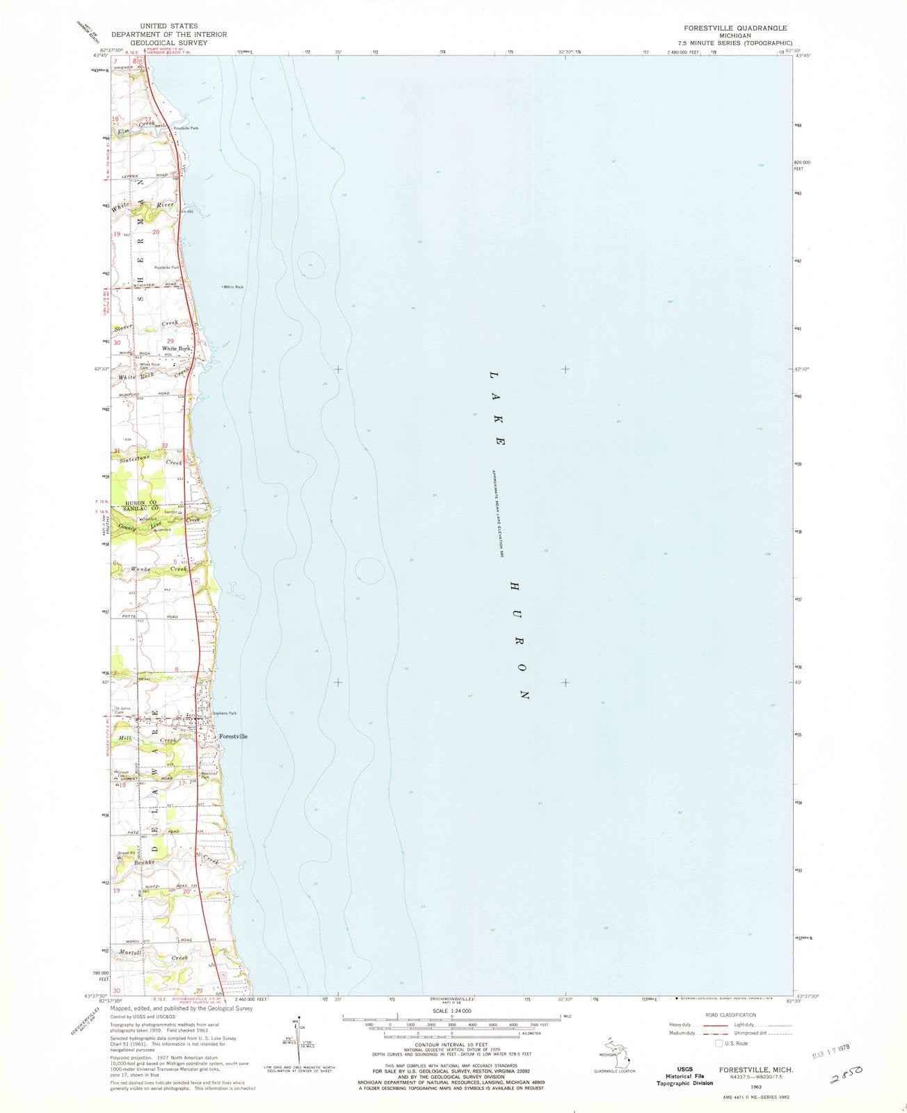 1963 Forestville, MI - Michigan - USGS Topographic Map