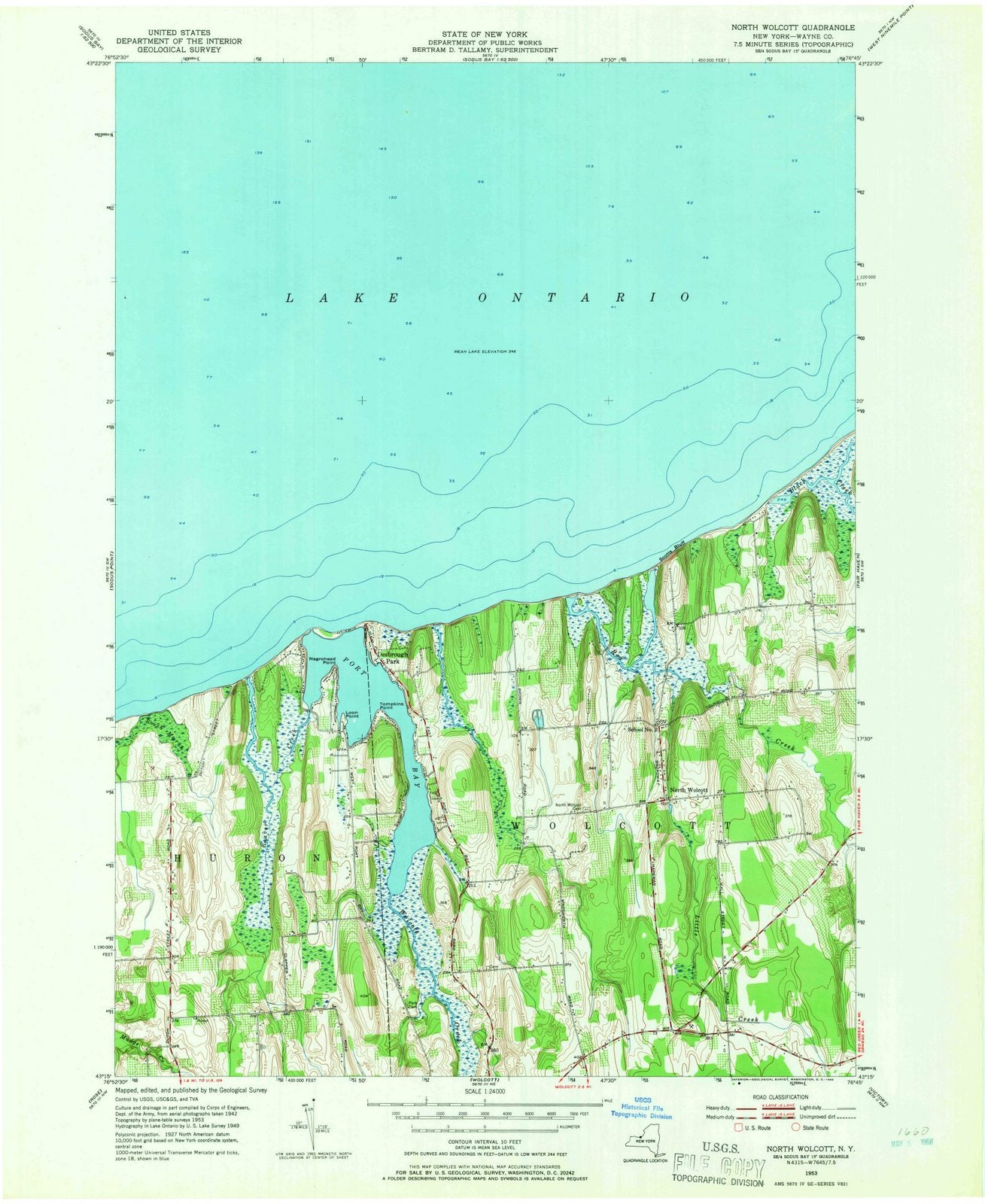 1953 North Wolcott, NY - New York - USGS Topographic Map