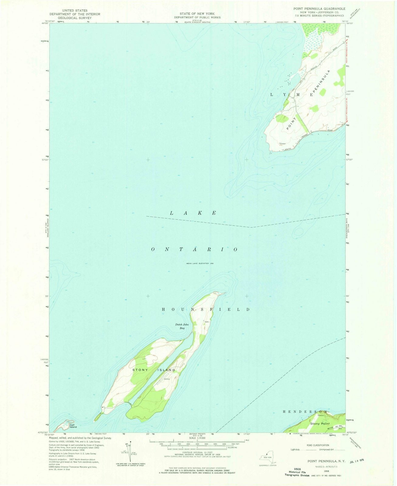 1958 Point Peninsula, NY - New York - USGS Topographic Map