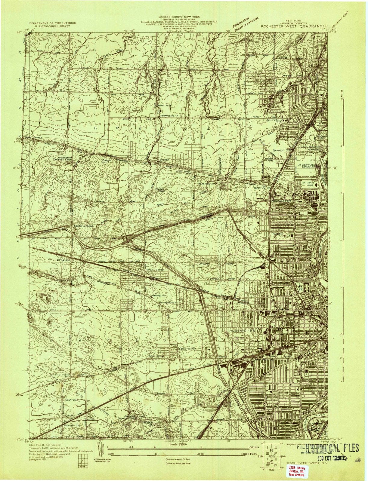 1931 Rochester West, NY - New York - USGS Topographic Map