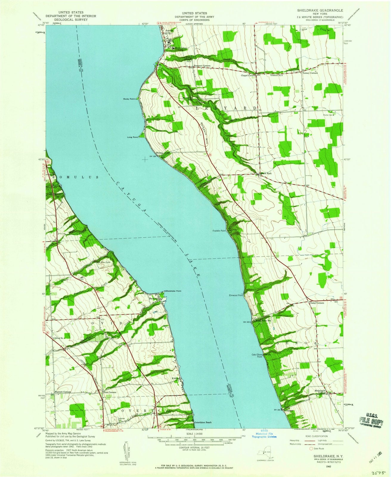 1942 Sheldrake, NY - New York - USGS Topographic Map