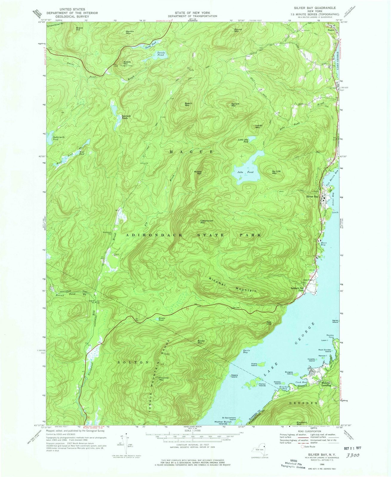 1966 Silver Bay, NY - New York - USGS Topographic Map