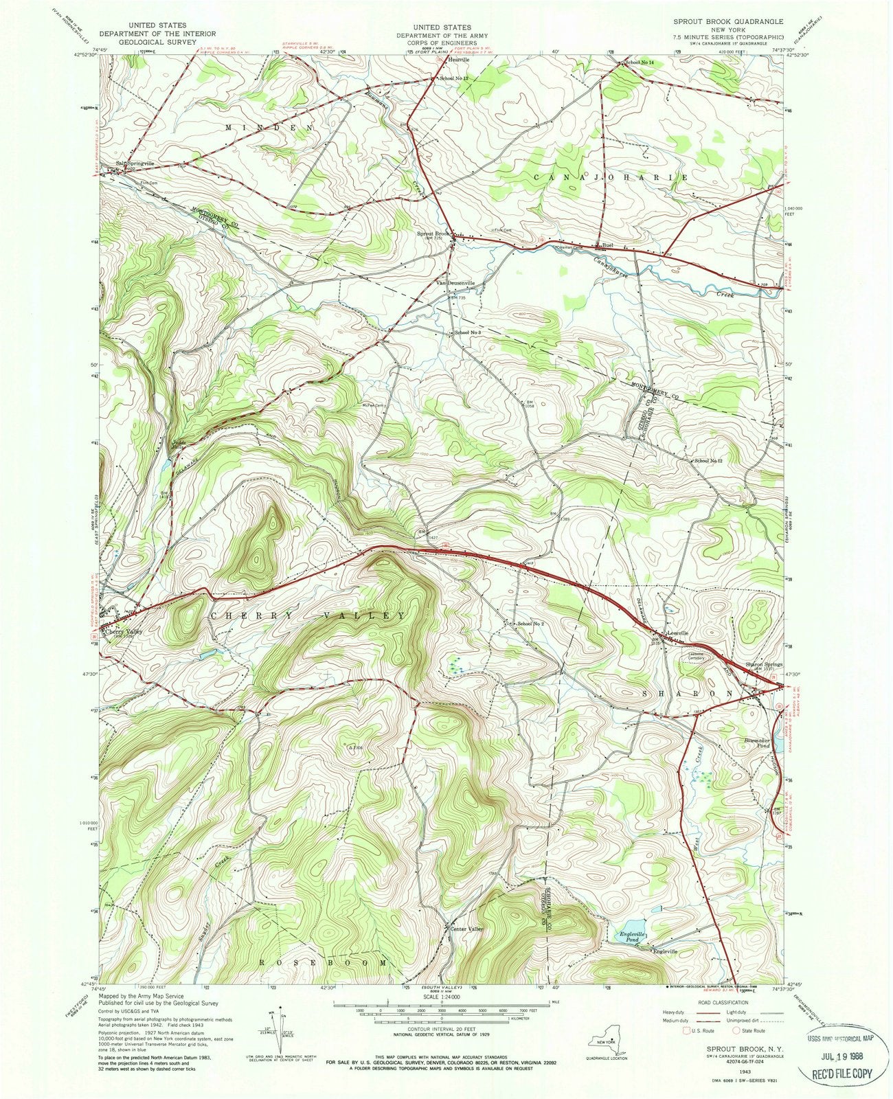 1943 Sprout Brook, NY - New York - USGS Topographic Map