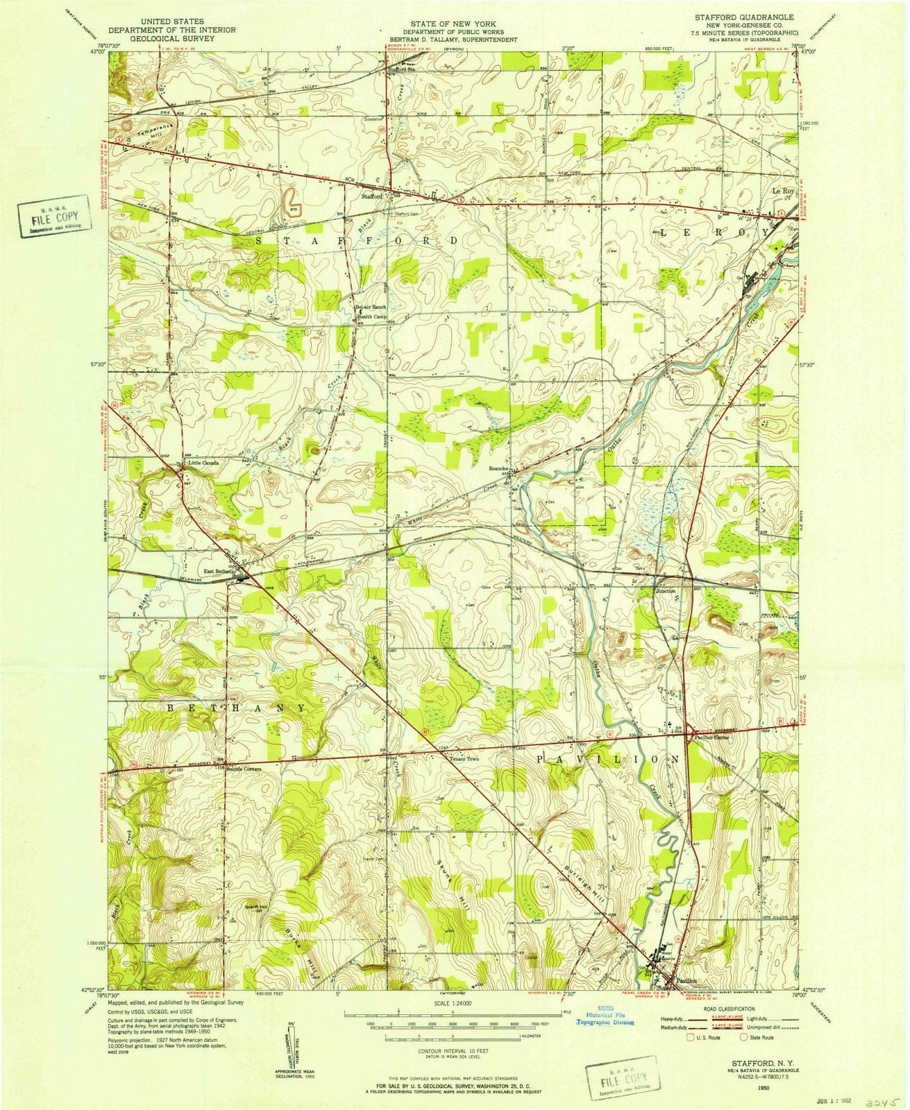 1950 Stafford, NY - New York - USGS Topographic Map