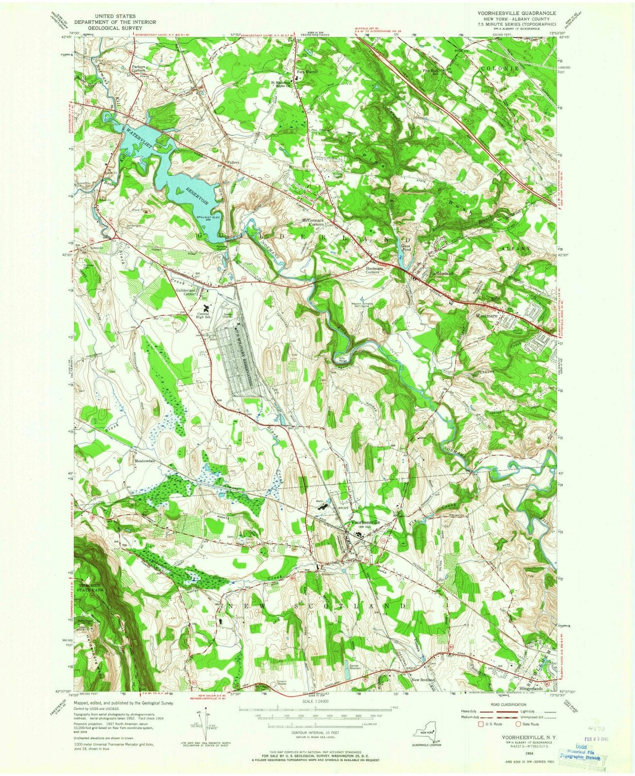 1954 Voorheesville, NY - New York - USGS Topographic Map