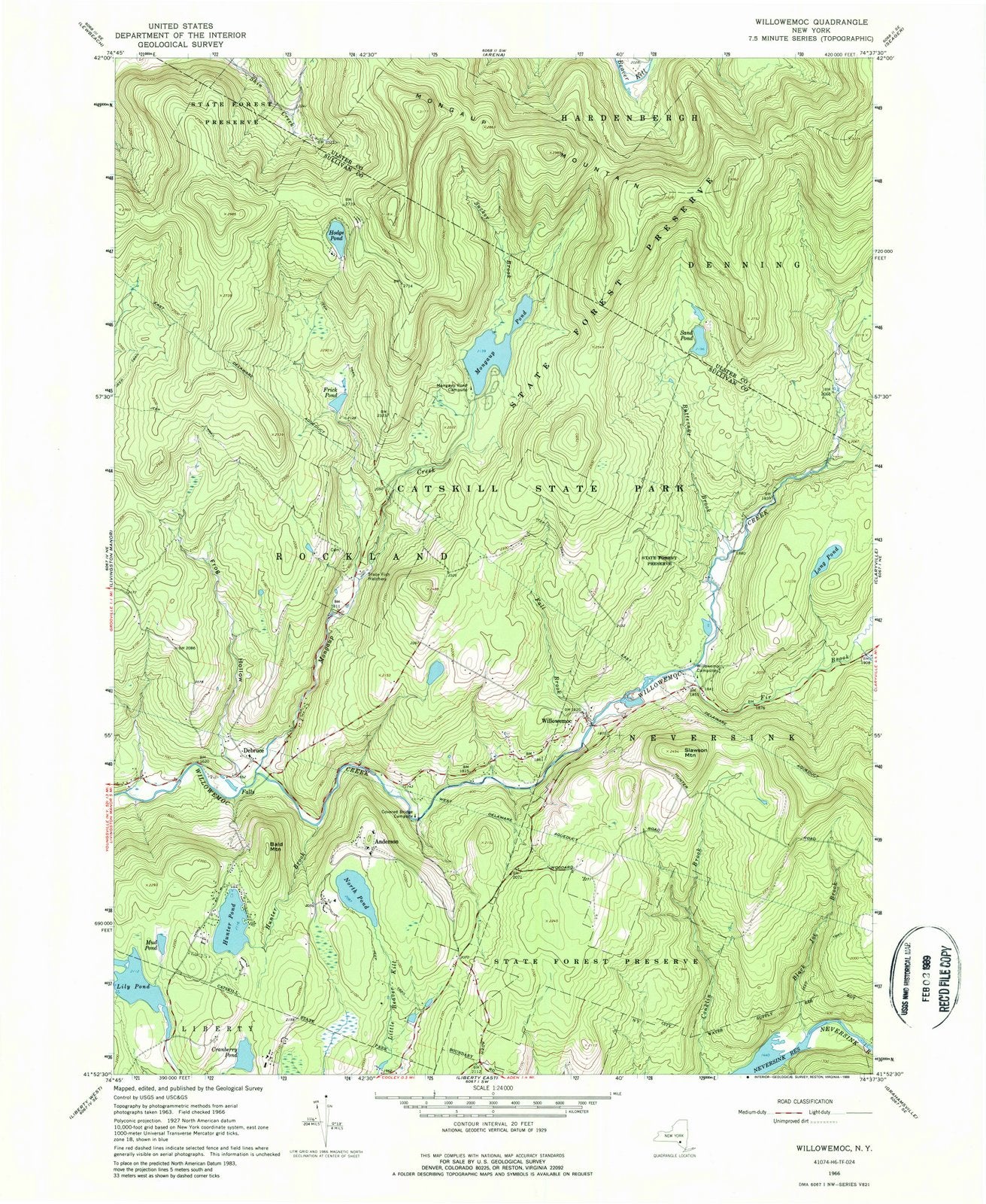 1966 Willowemoc, NY - New York - USGS Topographic Map