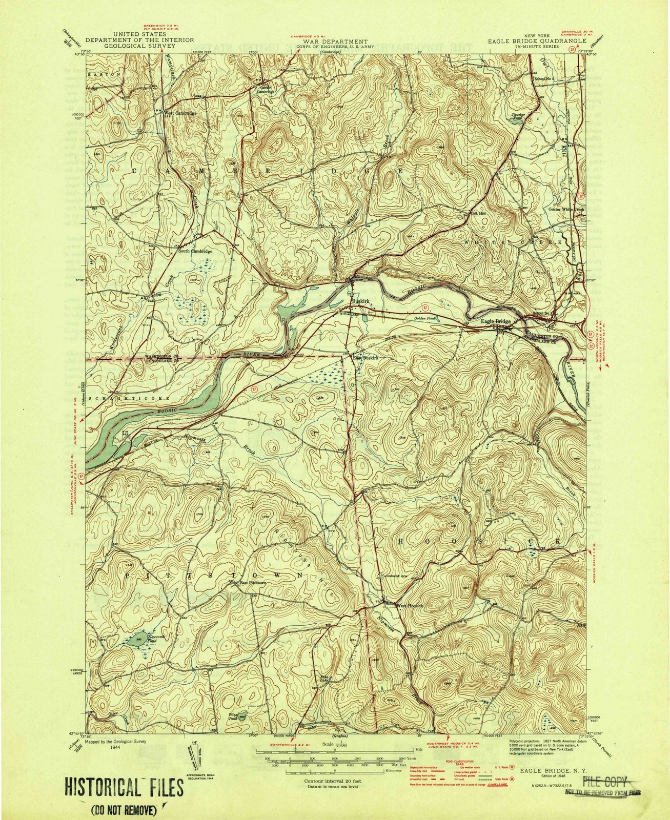 1946 Eagle Bridge, NY - New York - USGS Topographic Map