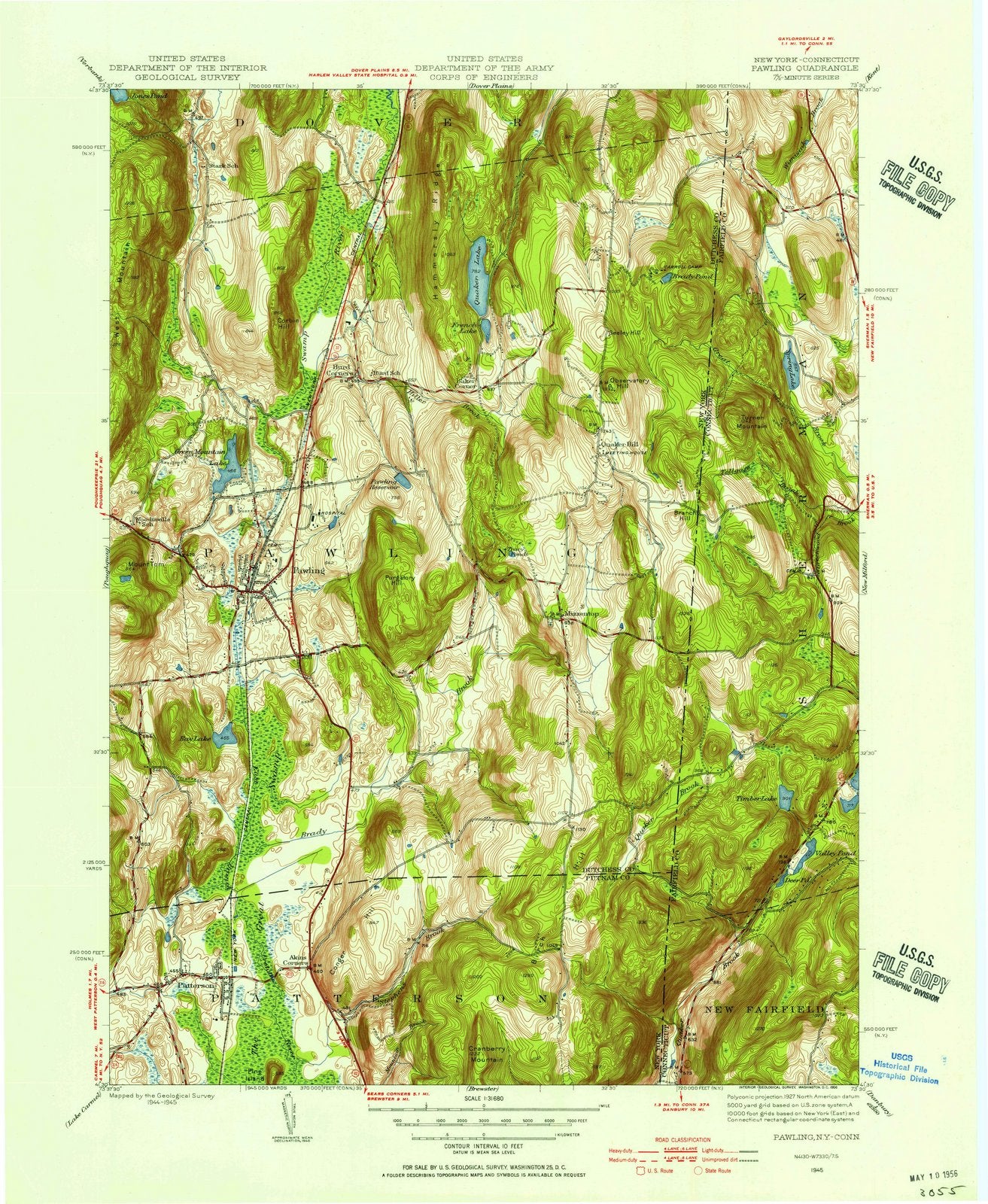 1945 Pawling, NY - New York - USGS Topographic Map