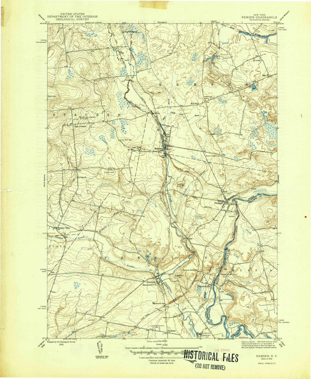 1946 Remsen, NY - New York - USGS Topographic Map