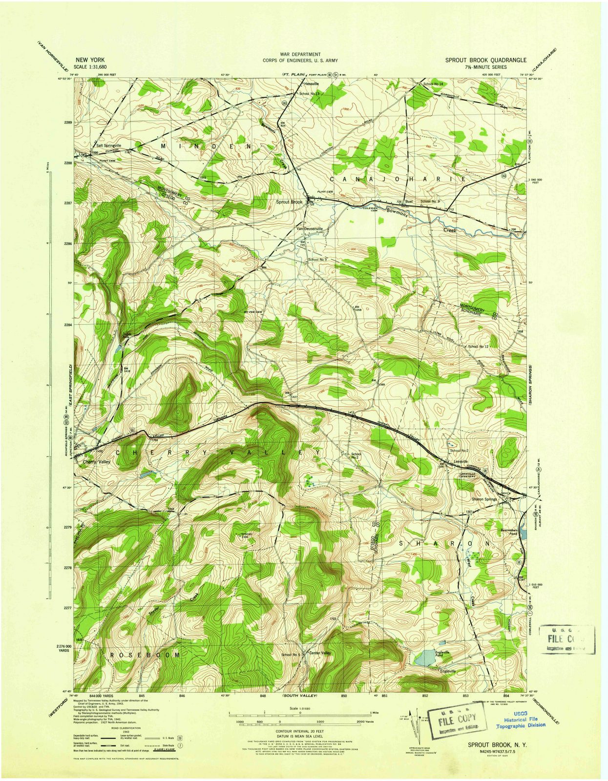 1945 Sprout Brook, NY - New York - USGS Topographic Map