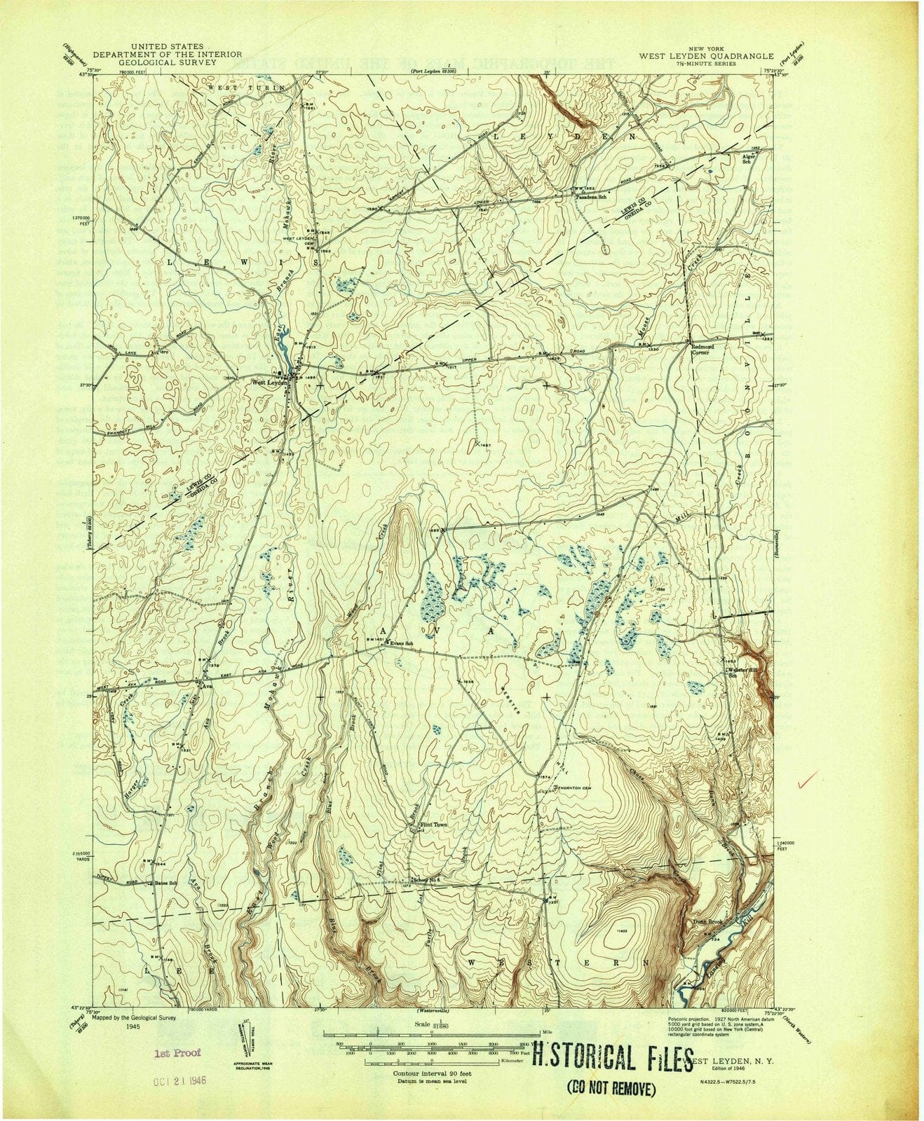 1946 West Leyden, NY - New York - USGS Topographic Map