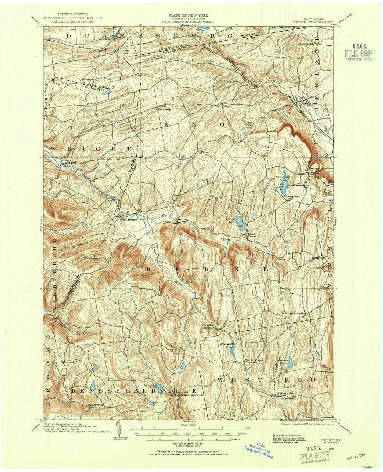 1900 Berne, NY - New York - USGS Topographic Map