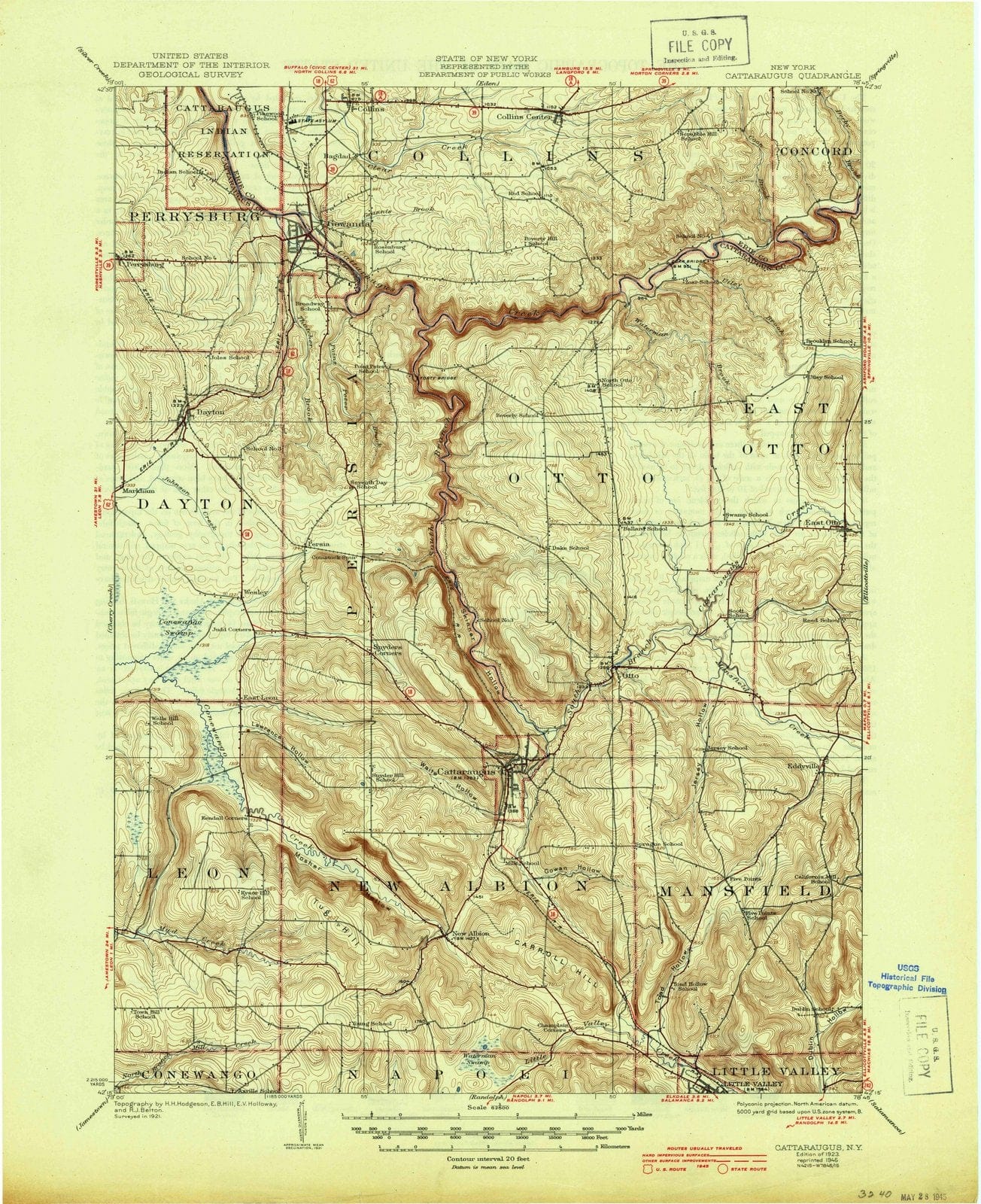1923 Cattaraugus, NY - New York - USGS Topographic Map
