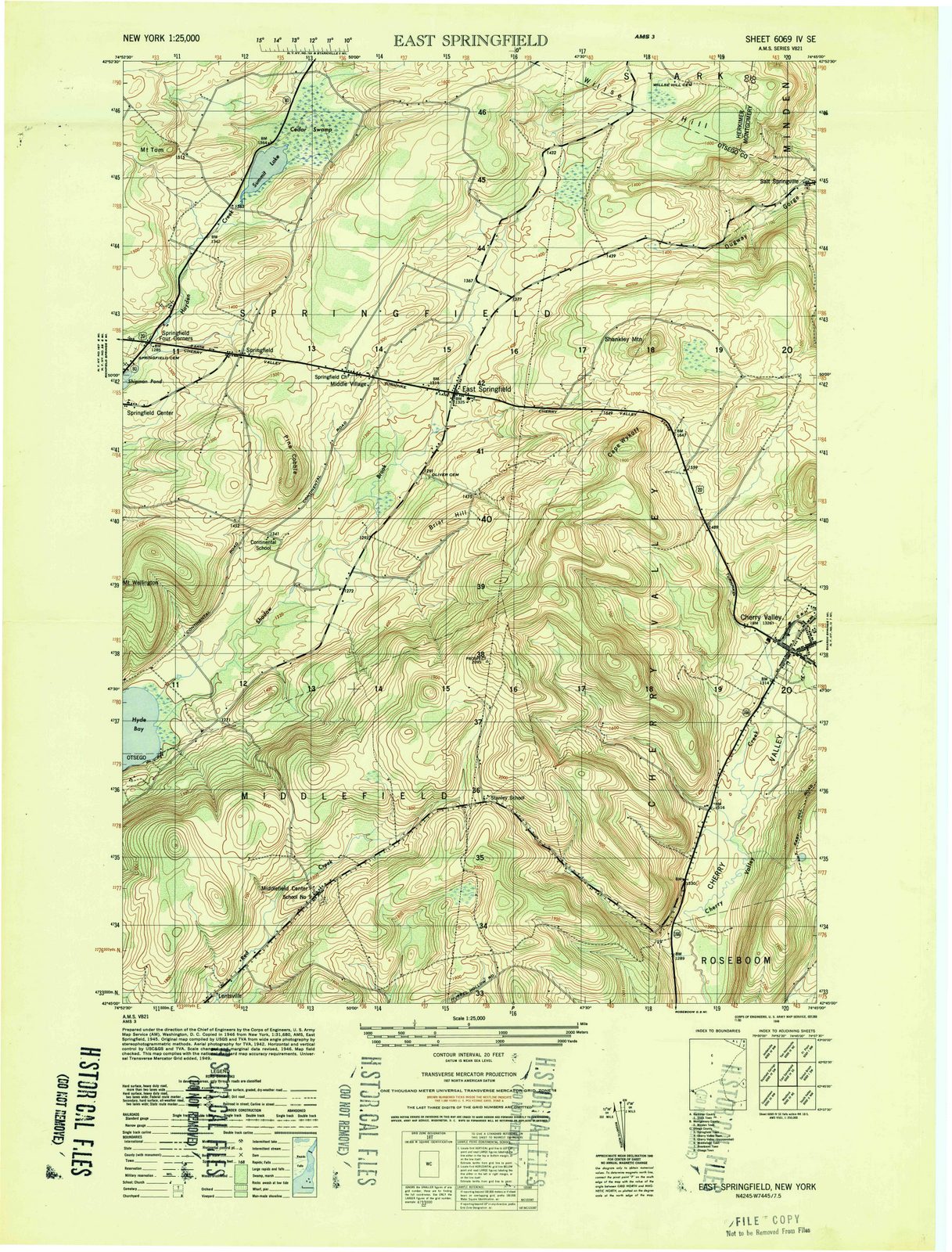 1949 East Springfield, NY - New York - USGS Topographic Map