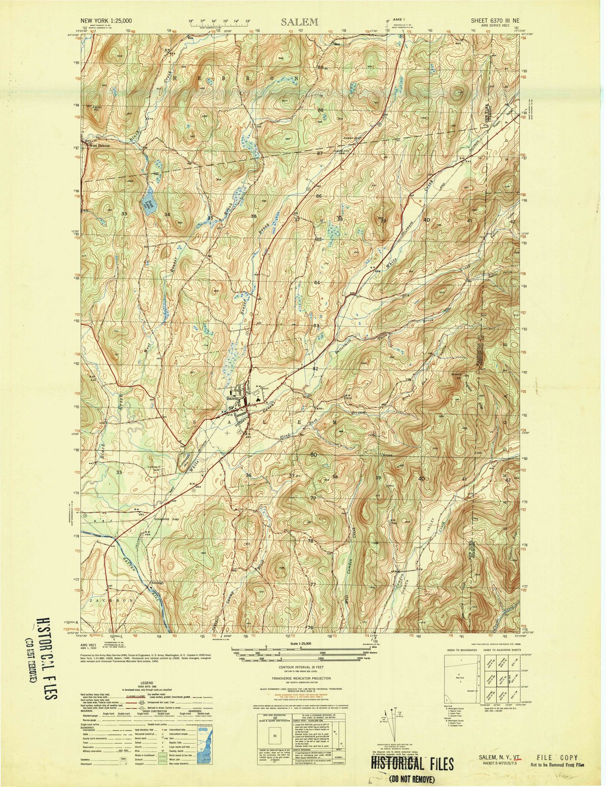 1950 Salem, NY - New York - USGS Topographic Map