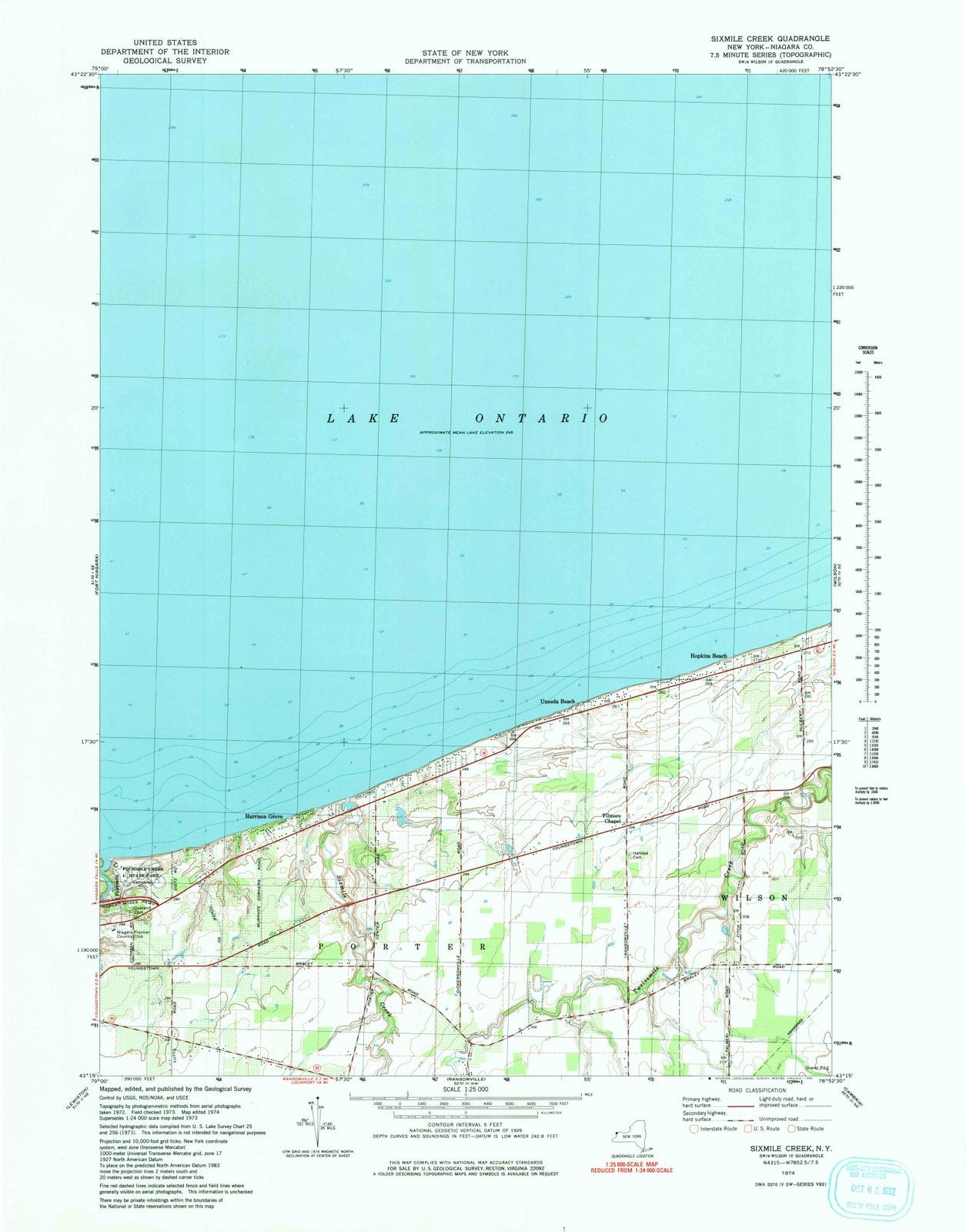 1974 Sixmile Creek, NY - New York - USGS Topographic Map