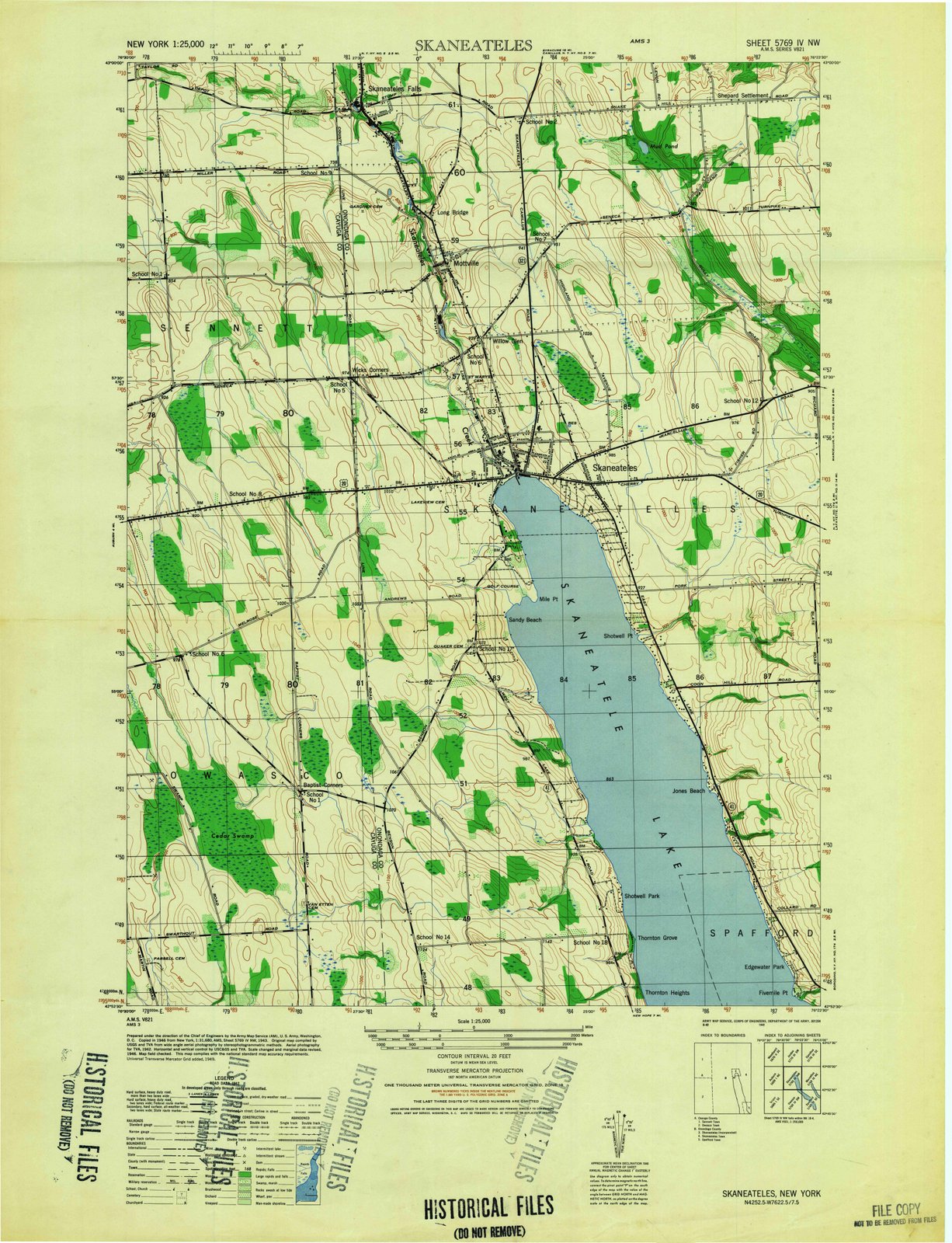 1949 Skaneateles, NY - New York - USGS Topographic Map