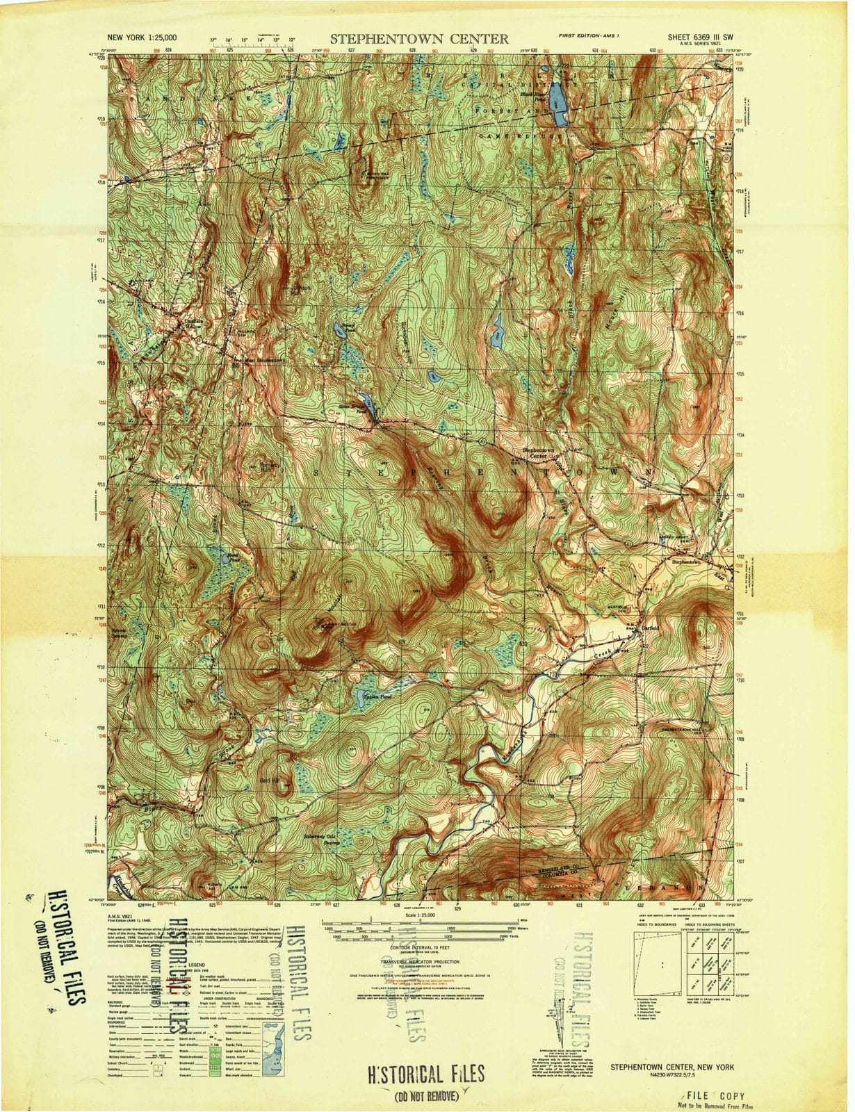 1948 Stephentown Center, NY - New York - USGS Topographic Map
