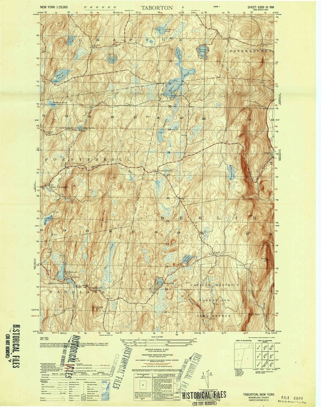1950 Taborton, NY - New York - USGS Topographic Map