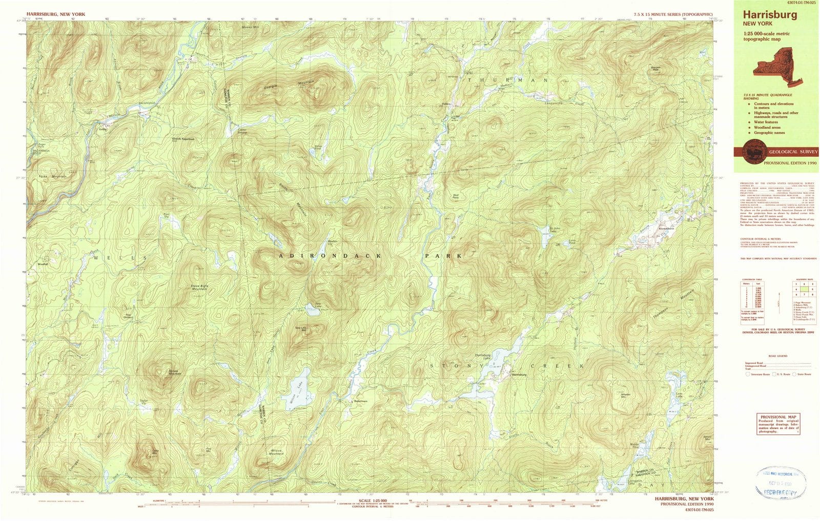 1990 Harrisburg, NY - New York - USGS Topographic Map