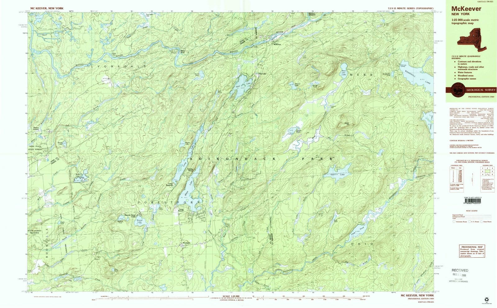 1989 Mc Keever, NY - New York - USGS Topographic Map