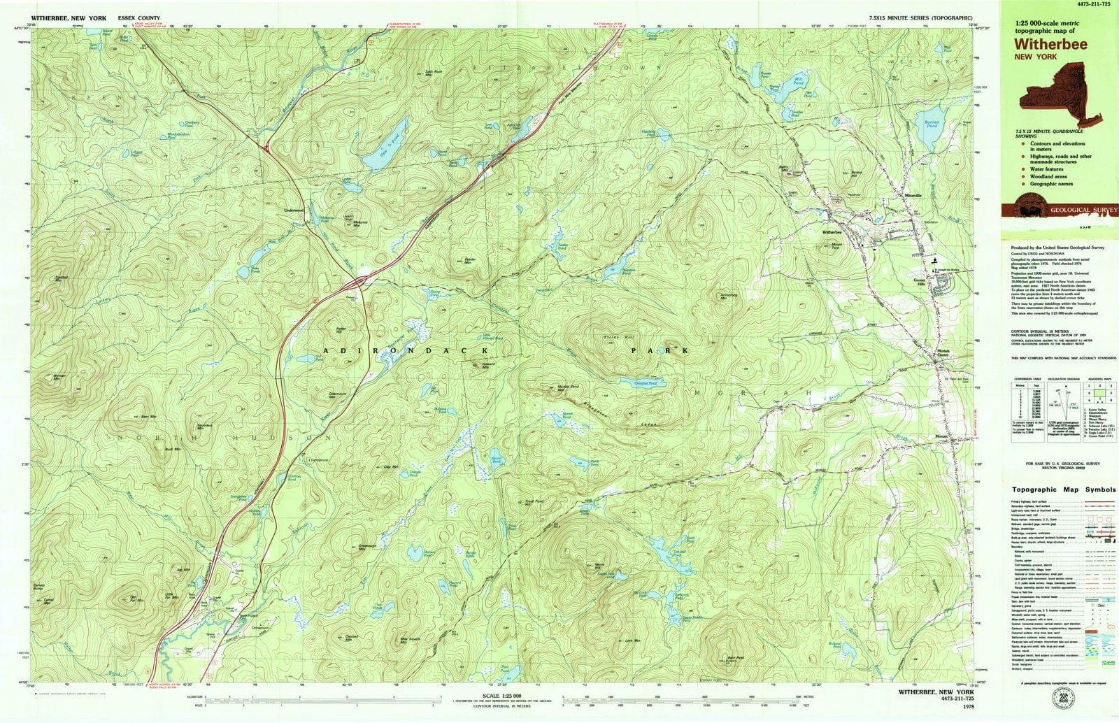 1978 Witherbee, NY - New York - USGS Topographic Map