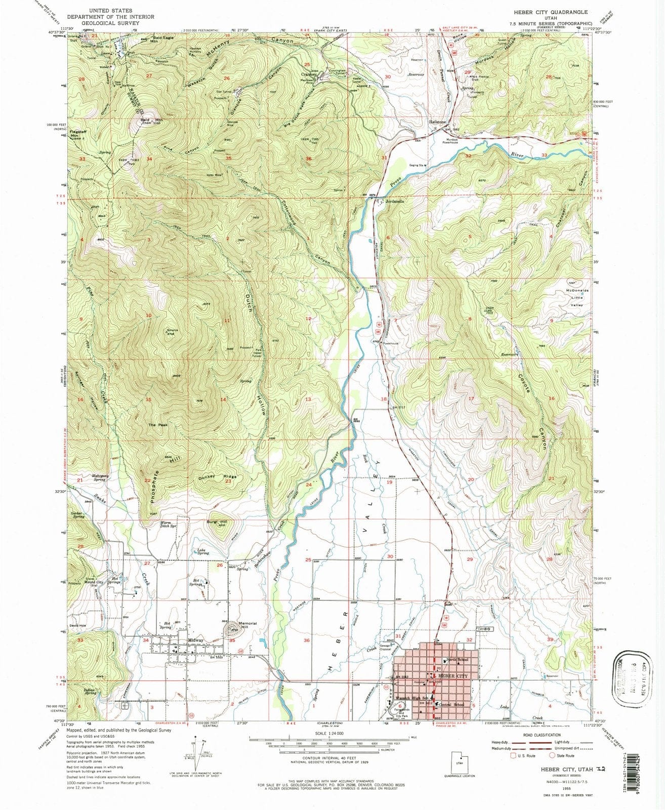 1955 Heber, UT - Utah - USGS Topographic Map
