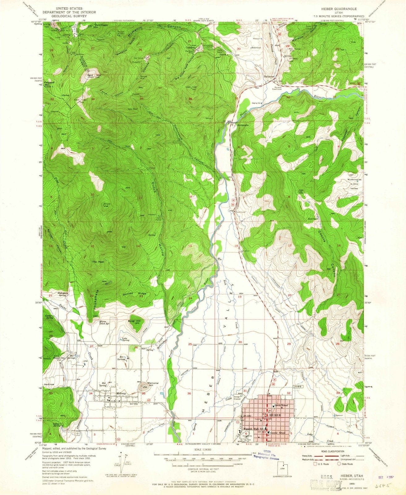 1955 Heber, UT - Utah - USGS Topographic Map v2