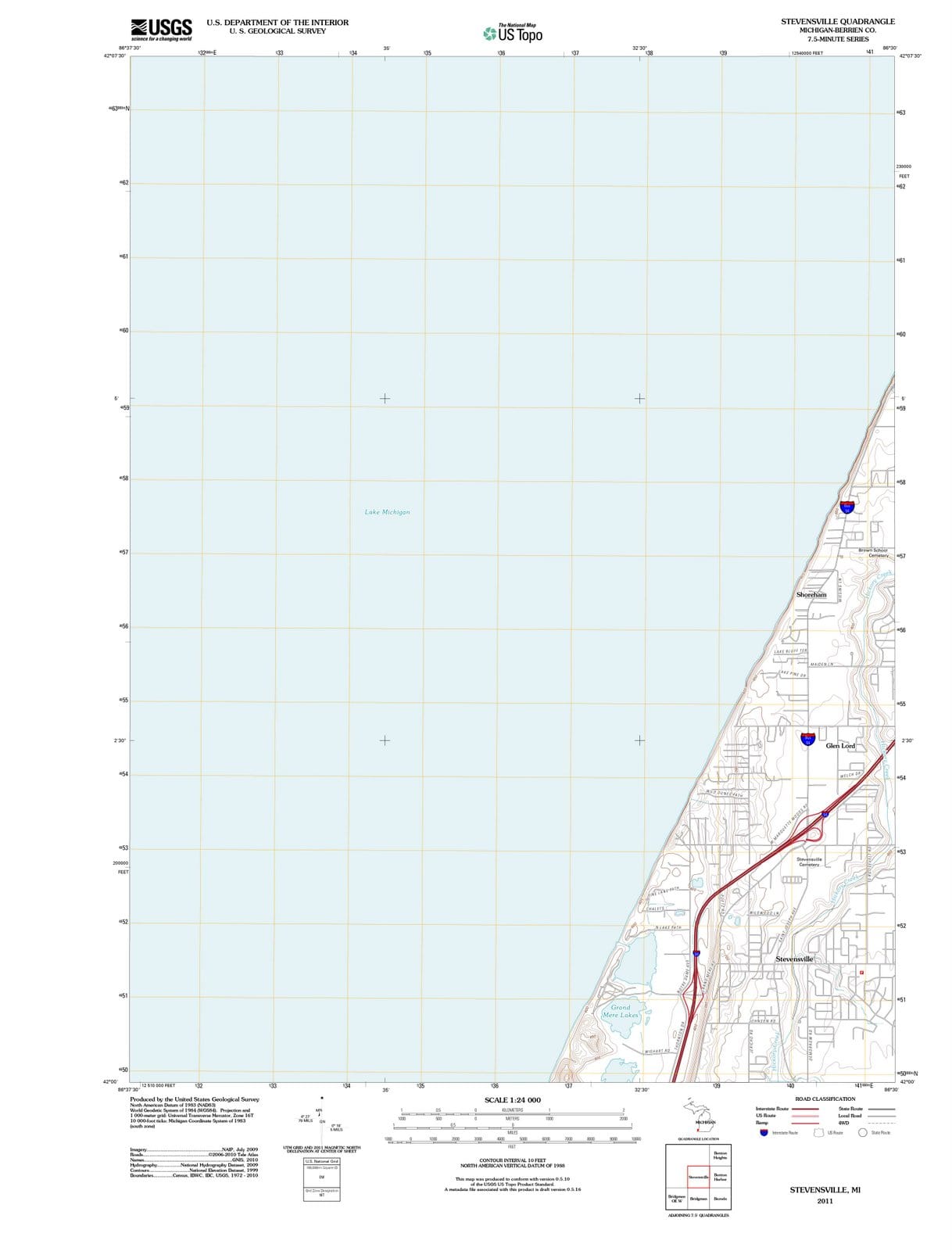 2011 Stevensville, MI - Michigan - USGS Topographic Map