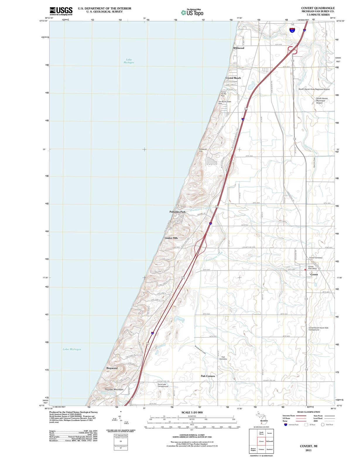 2011 Covert, MI - Michigan - USGS Topographic Map