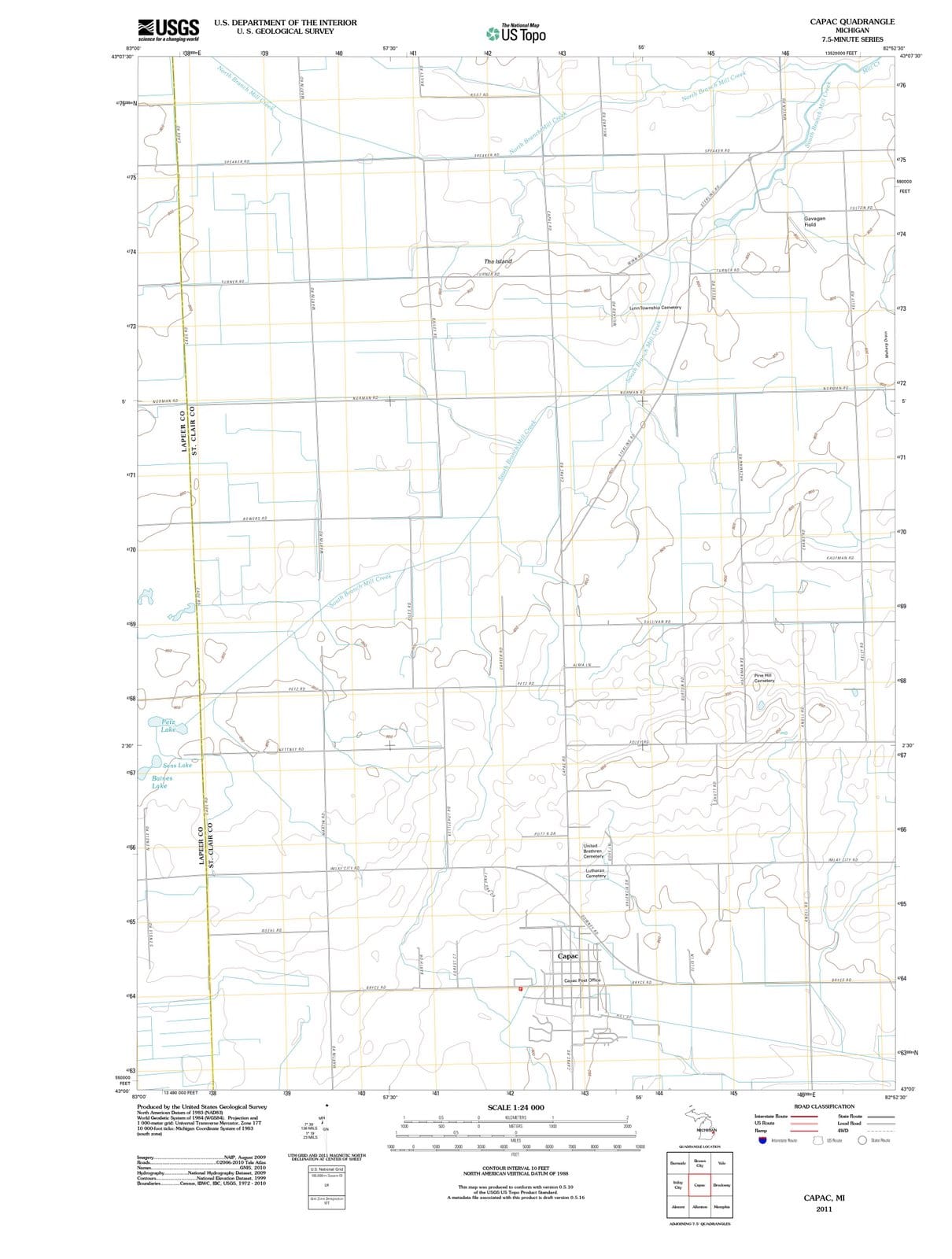 2011 Capac, MI - Michigan - USGS Topographic Map