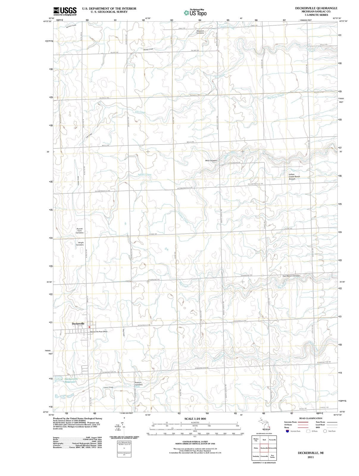 2011 Deckerville, MI - Michigan - USGS Topographic Map