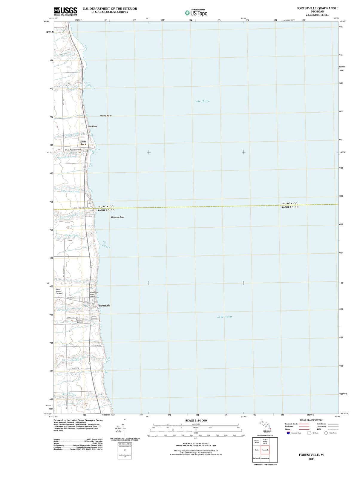 2011 Forestville, MI - Michigan - USGS Topographic Map